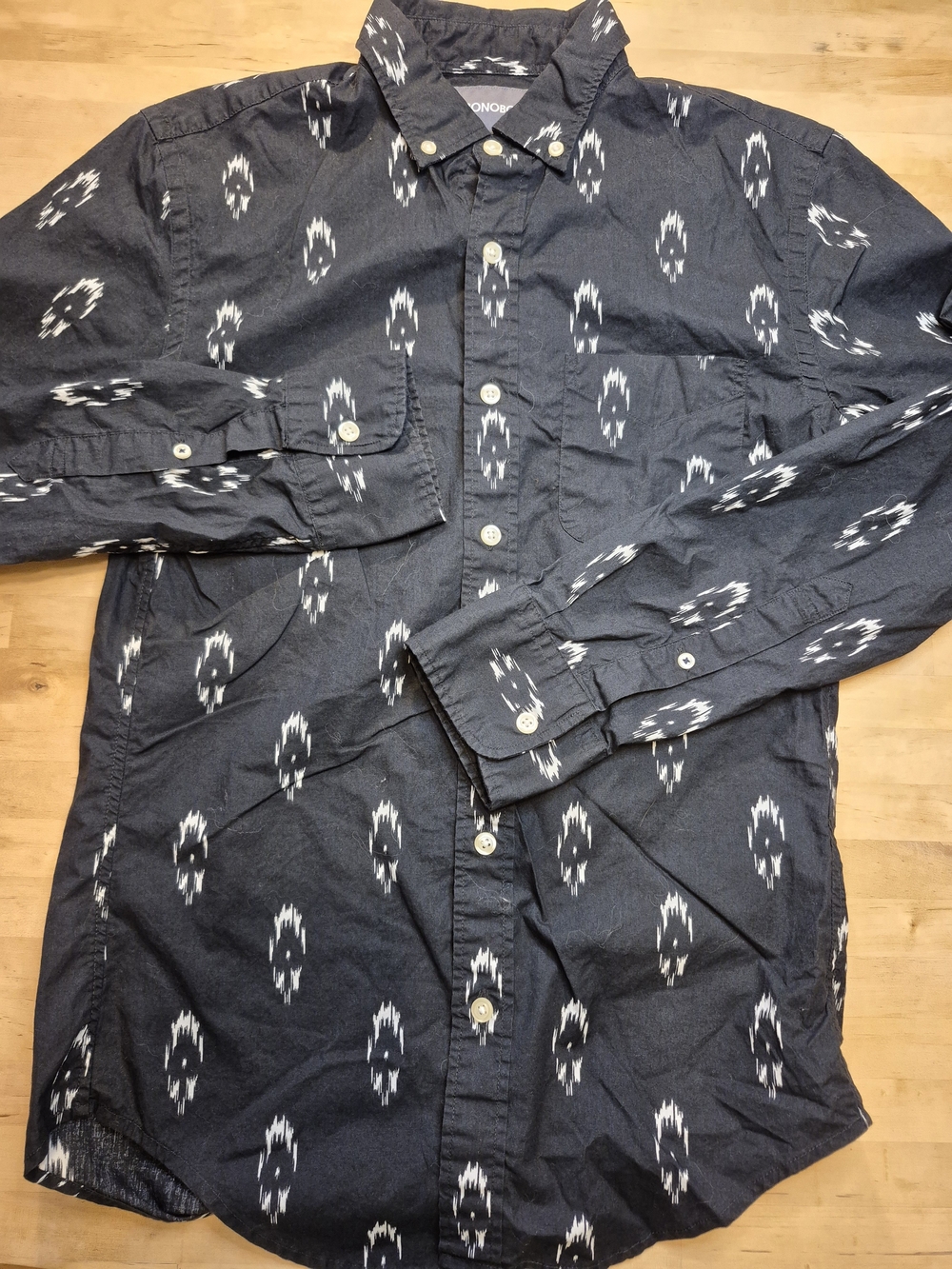 Bonobos Black Ikat-Pattern Cotton Button-Down Shirt